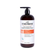 CURLSMITH front bottle view showing large 32 oz size and clear labeling benefit: easy identification