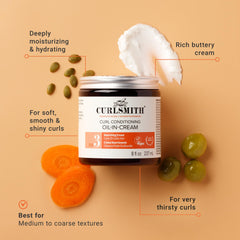 CURLSMITH creamy texture close-up illustrating rich hydration