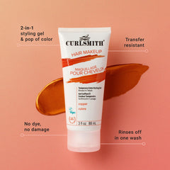 CURLSMITH applying copper tint to curly hair with fingers for quick styling benefit