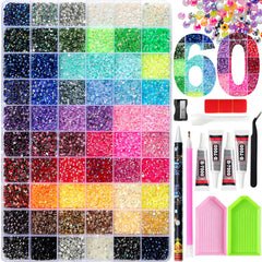 Cusmation front packaging showing full rhinestone kit and included tools for easy crafting