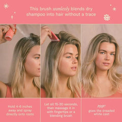 DAE brush in use at roots demonstrating even powder blending benefit