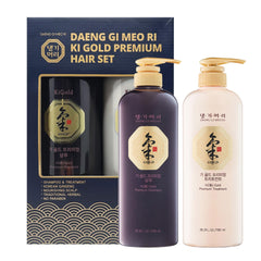 Daeng Gi Meo Ri front box showing the premium shampoo and treatment set, highlights value