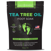 DAILY REMEDY front label of foot soak jar showing product name and benefits