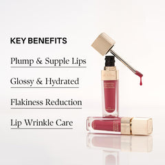 d'alba Piedmont gloss worn on model smiling highlighting fuller-looking lips and natural boost