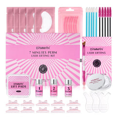 DAMMAN front kit box showing professional lash lift system and clear result