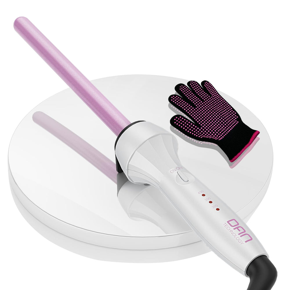 DAN Technology curling wand front view showing slim barrel and cord, for precise styling