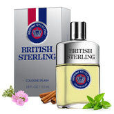 Dana British Sterling front view showing bottle and label benefit: recognizable classic scent