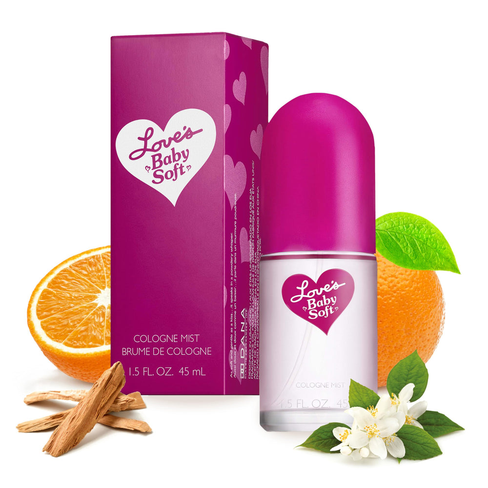Dana Love's Baby Soft front bottle showing iconic pink design and gentle appeal