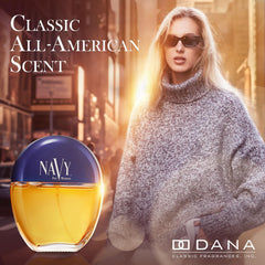 Dana Navy boxed packaging highlighting brand heritage and gift-ready presentation