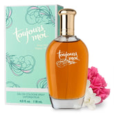 Dana Toujours Moi front bottle showing elegant glass and cap for display