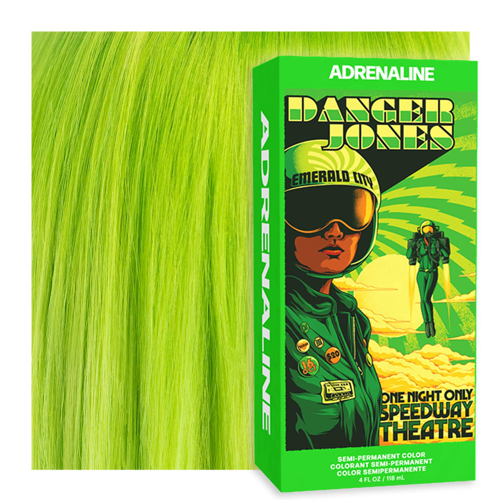 Danger Jones front packaging showing neon green color and benefits