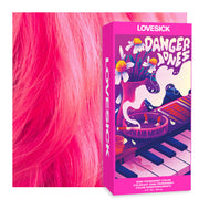 Danger Jones tube front view showing neon pink shade and product benefits