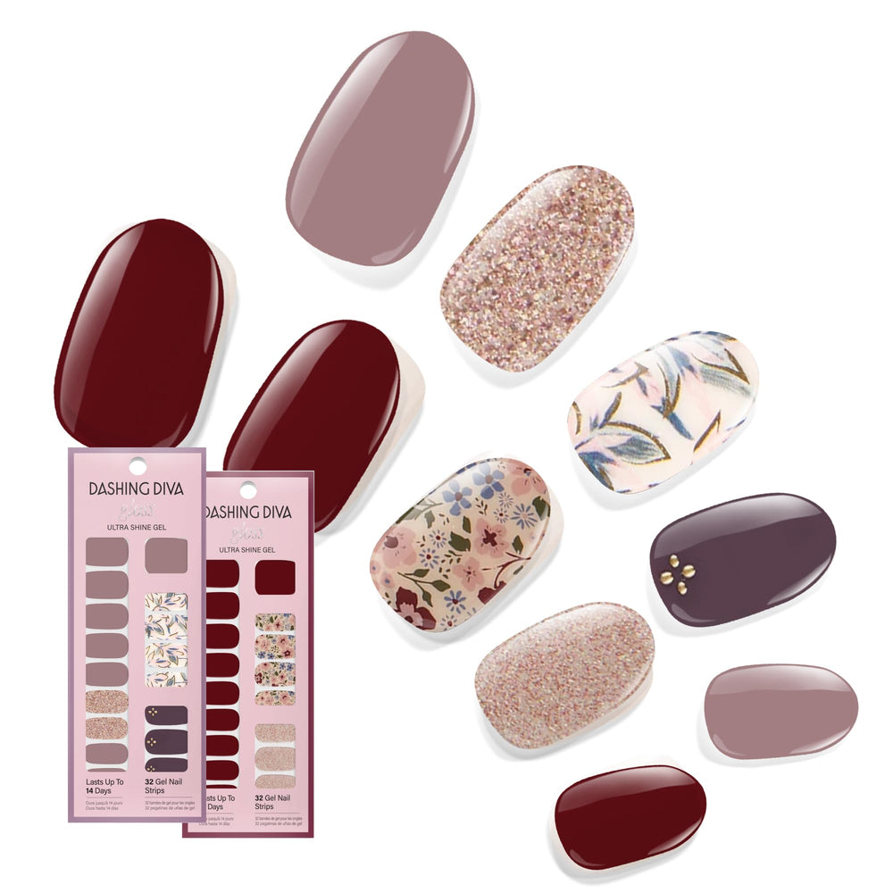 Dashing Diva front packaging showing both Fall Florals sets and included items