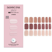 Dashing Diva front packaging showing kit contents and nude shades benefit quick salon results