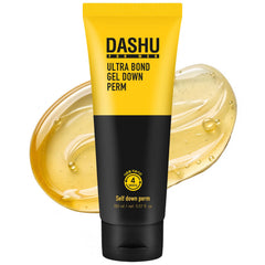 DASHU front packaging showing 3.5oz down perm gel for quick styling benefit