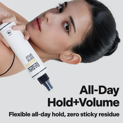 DASHU spray texture on hair illustrating quick-dry, non-sticky finish