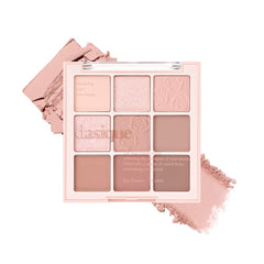 dasique shadow palette 27 front view showing ten coordinated rose milk tea shades