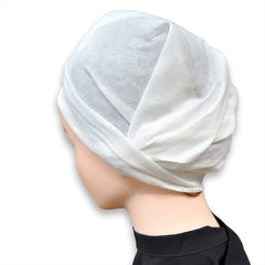 DAVELEN towel draped on client's shoulders showing protective comfort