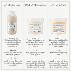 Davines label close-up highlighting ingredients and curl-focused benefits