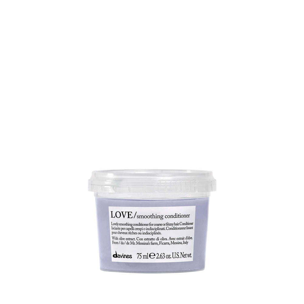 Davines LOVE front packaging showing compact bottle and brand benefit