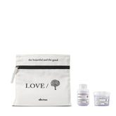 Davines front packaging showing travel smoothing kit benefits