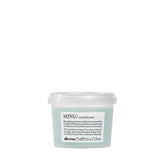 davines MINU conditioner travel front pouch showing compact bottle and benefit shine