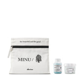 Davines MINU kit front packaging showing travel-sized duo and vibrant colour benefit