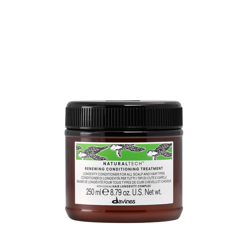 Davines bottle front view showing Naturaltech renewing conditioning benefits