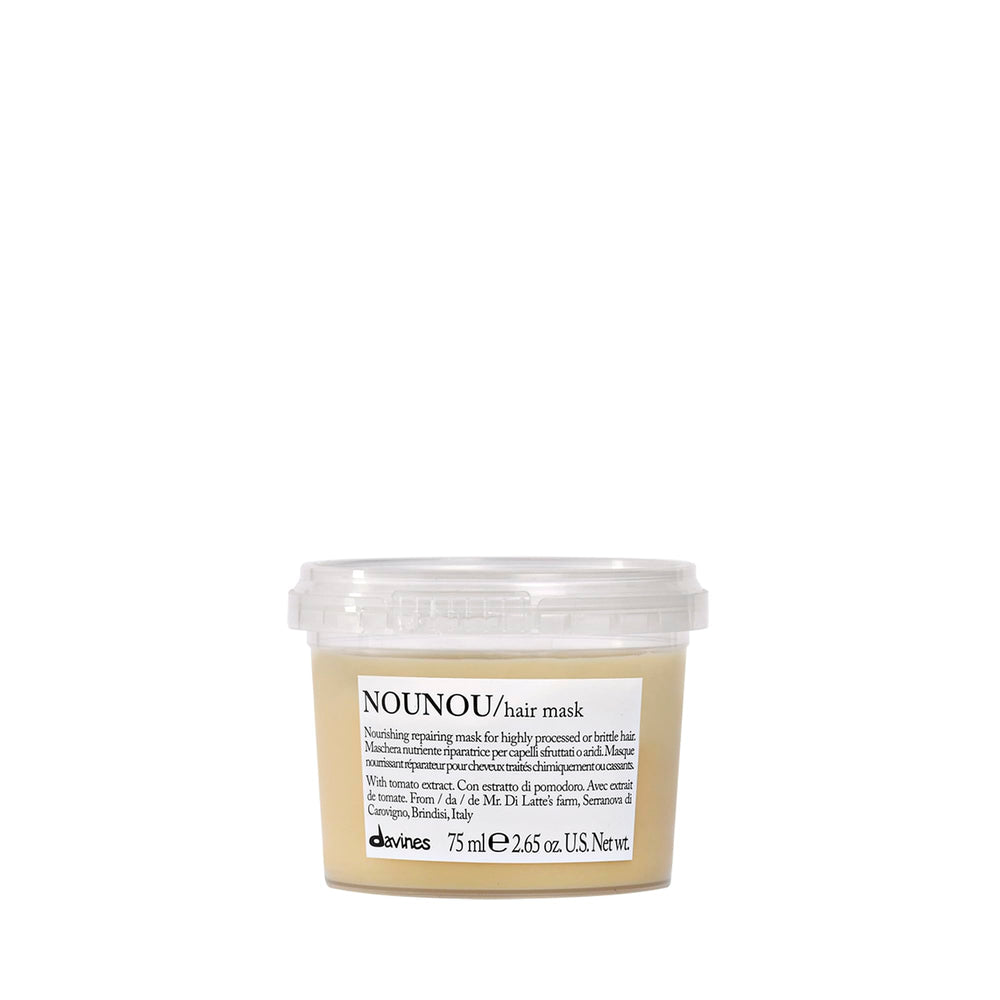 Davines NOUNOU mask front packaging showing compact travel benefit