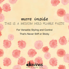 Davines product on palm demonstrating amount needed, shows effortless application and workability