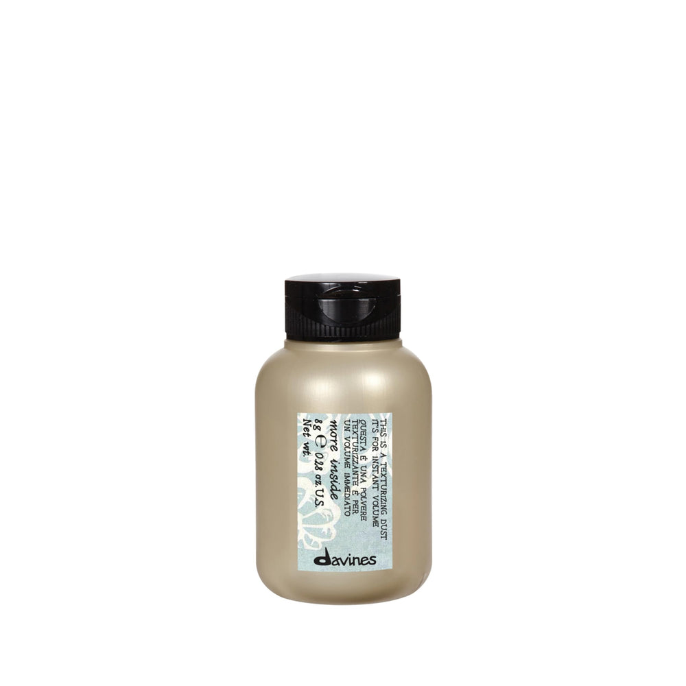 Davines product front packaging showing powder can for instant volume