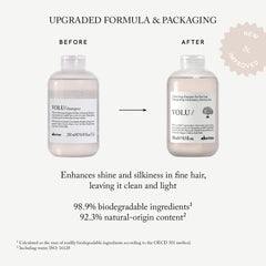 Davines VOLU/ shampoo pump dispensing foam for easy use and lightweight lather