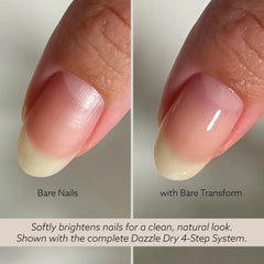 Dazzle Dry product swatch showing smooth, colorless texture for filling