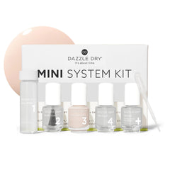 Dazzle Dry front packaging showing compact five-piece kit and benefits