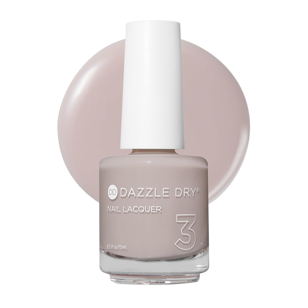 Dazzle Dry front bottle showing Chiffon Moment shade and label for elegant neutral polish