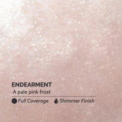 Dazzle Dry Endearment swatch on a nail wheel showing true color benefit for shade selection
