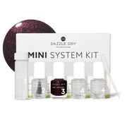 Dazzle Dry front packaging showing Merlot mini kit benefits
