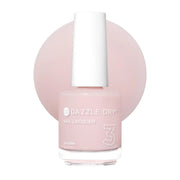 Dazzle Dry bottle front view showing pale pink-nude color and benefit of quick-drying