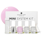 Dazzle Dry front packaging showing the mini kit and contents, clear benefit of portability