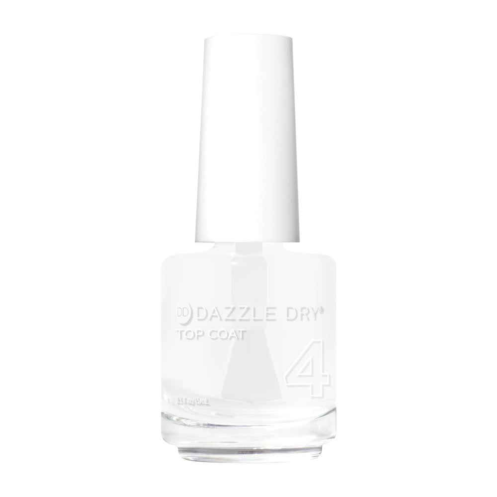 Dazzle Dry top coat bottle front showing label and glossy benefit