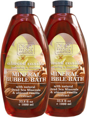 Dead Sea Collection front packaging showing almond vanilla scent and two-bottle value benefit