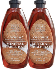 Dead Sea Collection front packaging showing coconut bubble bath and benefits