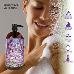 Dead Sea Collection creamy lather on hand showing gentle cleansing and moisturizing benefit