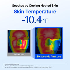 DearKlairs pad pressed to cheek demonstrating cooling effect and calming benefit