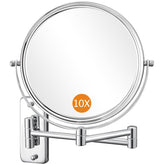 DECLUTTR front view chrome vanity mirror showing sleek design and space saving