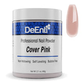 DeEnti jar front view showing cover pink powder and professional finish