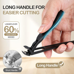 Deepfeel textured long handle providing secure, non-slip grip advantage