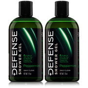 Defense Soap front packaging showing two 12 oz bottles, assures natural ingredients