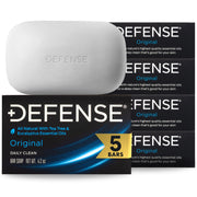 Defense Soap front packaging showing five bars and clear labeling for easy identification