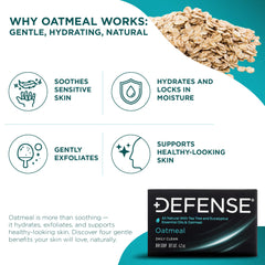 Defense Soap foamy lather in hand demonstrating easy rinsing and skin-friendly suds